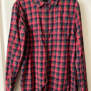 Van’s Men's Red and Black Plaid Shirt